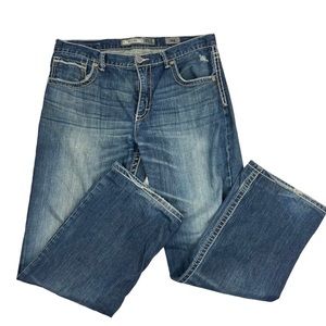 Buckle Tyler Bootcut Medium Wash Embroidered Jeans Mens Size 36L